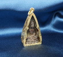 Antique 18K Gold Bronze Thai Seated Buddha Openwork Cage Fob Pendant 33g PG1806