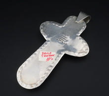 David Troutman Sterling Silver Rhodochrosite Cross Pendant 4.4" PS1966
