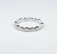 NWOT Scalloped 14k White Gold 1/2 ct Diamond Eternity Band Ring Size 5 RG3188A