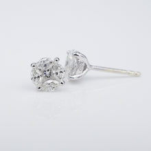 14k Diamond Stud Earrings Marquise Princess Illusion White Gold 1 ctw EG2382