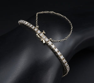 Classic 14k White Gold 1.9 carat Natural Diamond Tennis Bracelet 7.25" BG772