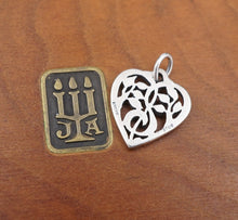 James Avery Heart Music Treble Clef Charm Sterling Silver 2/3" Retired CHS1829