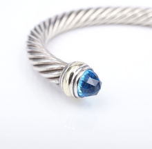 David Yurman Cable Classic Bracelet Sterling Silver 14k Gold Topaz 7mm BS2927