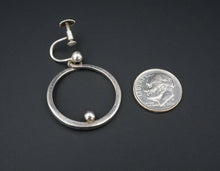 Modernist Sterling Silver Open Circle Bead Dangle Earrings Denmark BFO ES2069