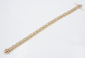 Vintage 14k 1 carat Diamond Bracelet Panthere Link Yellow Gold 7" 28g BG862