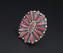 Zuni Needle Point Ring Sterling Silver Spiny Oyster Size 9.25 RS3334