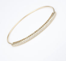 14k Yellow Gold Diamond Slide Bangle Bracelet 6.25" - 7.75" Adjustable BG903