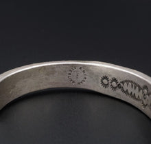 Navajo Bruce Morgan Sterling Silver 14k Gold Etched Cuff Bracelet 6.5" BS2803