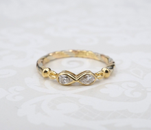 Vintage Cartier 18k Tri Gold Diamond Twist Ring Sz 7.5 Euro 53 France RG4260