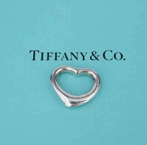 Tiffany & Co Open Heart Pendant Elsa Peretti Sterling Silver 21mm PS2153