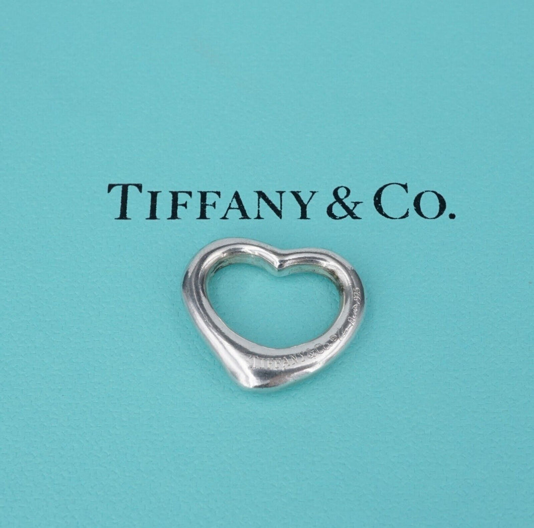 Tiffany & Co Open Heart Pendant Elsa Peretti Sterling Silver 21mm PS2153