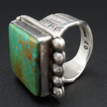 Navajo Turquoise Ring Artisan Signed JD Sterling Silver Size 8 Chunky RS3437