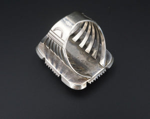 Navajo Wild Horse Ring Will Denetdale Signed Sterling Silver Size 7.5 RS3237