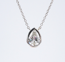 14k Pear Cut Natural Diamond Solitaire Pendant Necklace 18" F SI1 1.8ct NG1492
