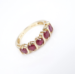 14k Ruby Stackable Band Gold Natural 1 ctw Ring Size 7 S-Link RG4180