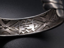 Navajo James Pioche Sterling Silver 14k Gold Pueblo Scene Cuff Bracelet BS1789