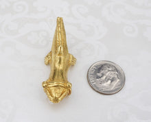 22k Gold Ancient Mesoamerican Aztec Axolotl Pendant PreColumbian Lizard PG1807