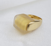 18k Gold Murano Glass Ring Yellow Gold Italian Didi Venice Art Size 6.75 RG4105