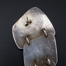 Navajo Sterling Silver Earrings Hand Stamped Signed T. Thomas 2.5" ES2584