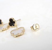 EFFY 14k Butterfly Earrings MOP Onyx Yellow Gold Dangle Drop 1" EG2443