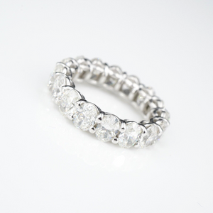 Platinum 5 carat Oval Diamond Eternity Band Ring Size 5 Anniversary CO1111