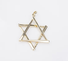 Vintage 14k Yellow Gold Star of David Pendant Large 1.6" PG1852