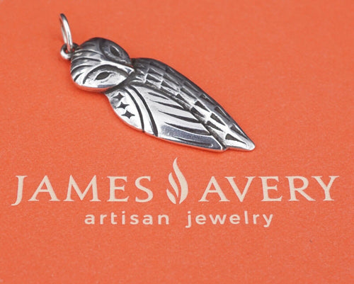 James Avery Owl Pendant Large Sterling Silver 2