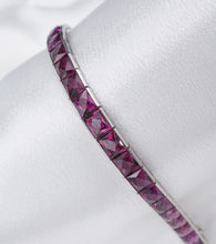 Vintage Platinum Purple Garnet Bracelet 6" Umbalite Rare 20ct BG881