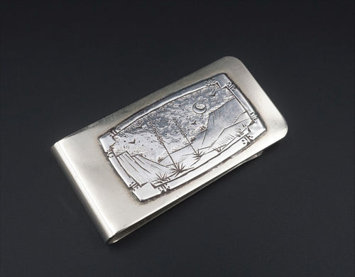 Santa Fe Artist Desert Scene Sterling Silver Money Clip 2