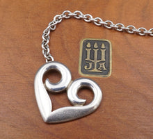 James Avery Scroll Heart Toggle Necklace Pendant Sterling Silver 17" NS2107