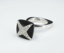 Mouboussin Diamond Ebony Wood String Star Ring Size 5 Designer RG2972