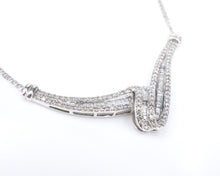 Vintage 2ct Natural Diamond Necklace White Gold Fixed Pendant 16" Ribbon NG1542