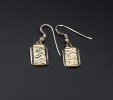 Hopi Dangle Earrings Sterling Silver 14k Gold Overlay 1.25" Coochwytewa ES2364