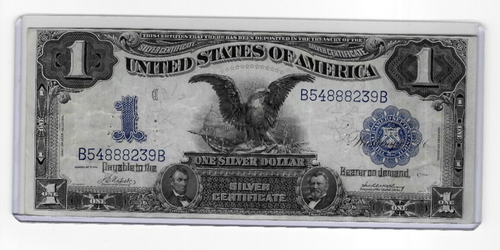 1899 Black Eagle US Large Silver Certificate $1 Note One Dollar Blue Seal CN761