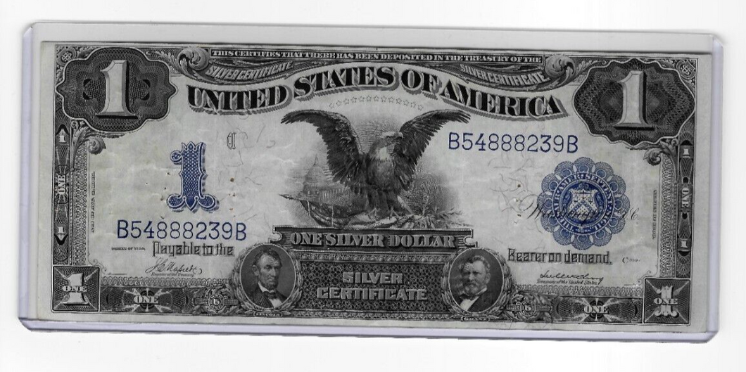1899 Black Eagle US Large Silver Certificate $1 Note One Dollar Blue Seal CN761