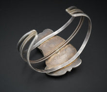 Navajo H Tsosie 2.2" Wide Sterling Silver Turquoise Cuff Bracelet 6.75" BS2744