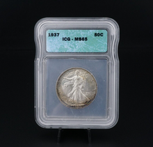 1937 Liberty Walking 50¢ Half Dollar Silver Dollar Coin ICG Toning MS65 CN486