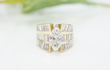 3ct Diamond Wide Marquise Band Ring 14k Yellow Gold Size 5.5 CO1142