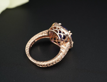 14k Rose Gold 6.25 carat Tanzanite Diamond Halo Cocktail Ring Size 7 CO1054