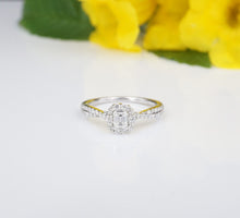 NWT 14k White Gold 3/4 ctw Diamond Crossover Halo Engagement Ring Size 7 RG3527