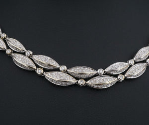 Salvini Diamond Bib Necklace Bracelet Suite 18k White Gold 8.5 ctw Italy CO1050
