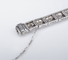 Art Deco Sapphire Diamond Bracelet Platinum Antique 9 carats 7.25" BG875