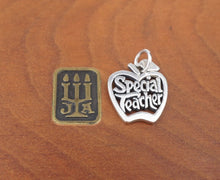 James Avery Special Teacher Apple Charm Sterling Silver 3/4" Retired CHS2010