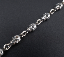 King Baby Studio Skull Link Bracelet Sterling Silver 8" Double Face 4mm BS2862