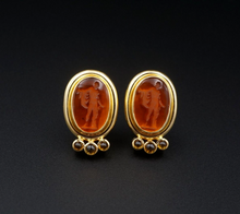 Elizabeth Locke Venetian Glass Intaglio Citrine Earrings 18k Yellow Gold EG2411