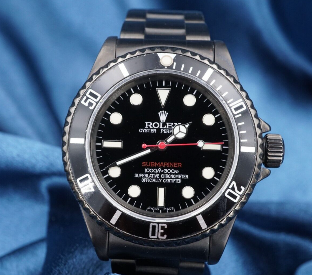 2008 Rolex Submariner Date 16610 Black Dial 40mm Blackout CVD Custom W1022