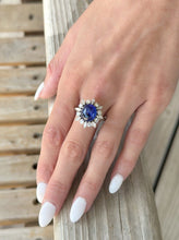 Asprey Platinum GIA Ceylon No Heat Blue Sapphire Diamond Halo Ring 12cttw CO1036