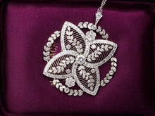 Antique Belle Epoque Platinum Diamond Floral Filigree Pendant Necklace NG1340