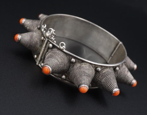 Rare Antique Rajisthan Tribal Spiked Silver Bangle Bracelet 7
