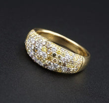 NWT 18k Gold 1.3ct Pave Diamond Dome Ring Band Size 7.25 8mm RG3297